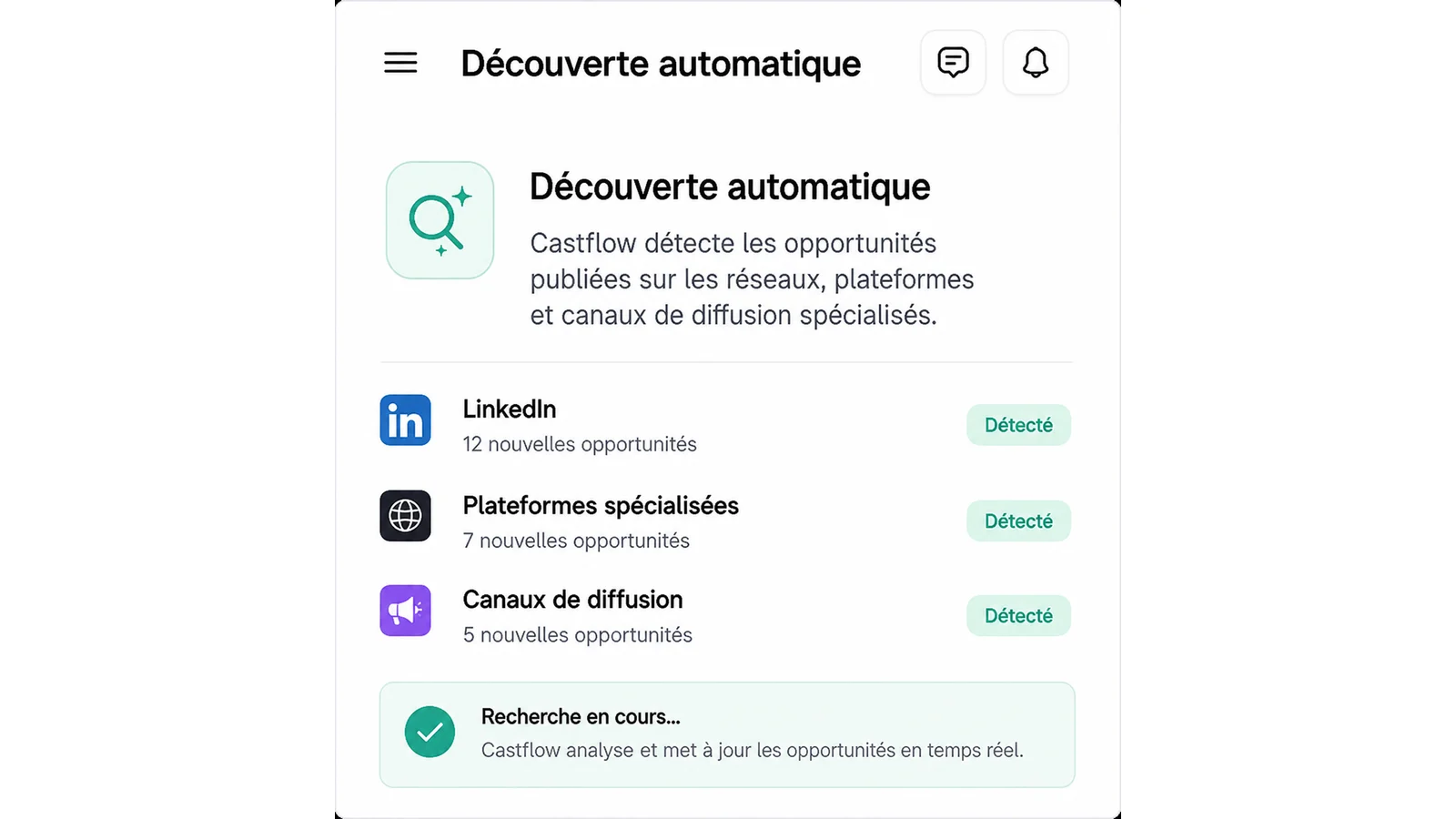 La détection automatique des appels de casting publiés sur les réseaux et les plateformes
